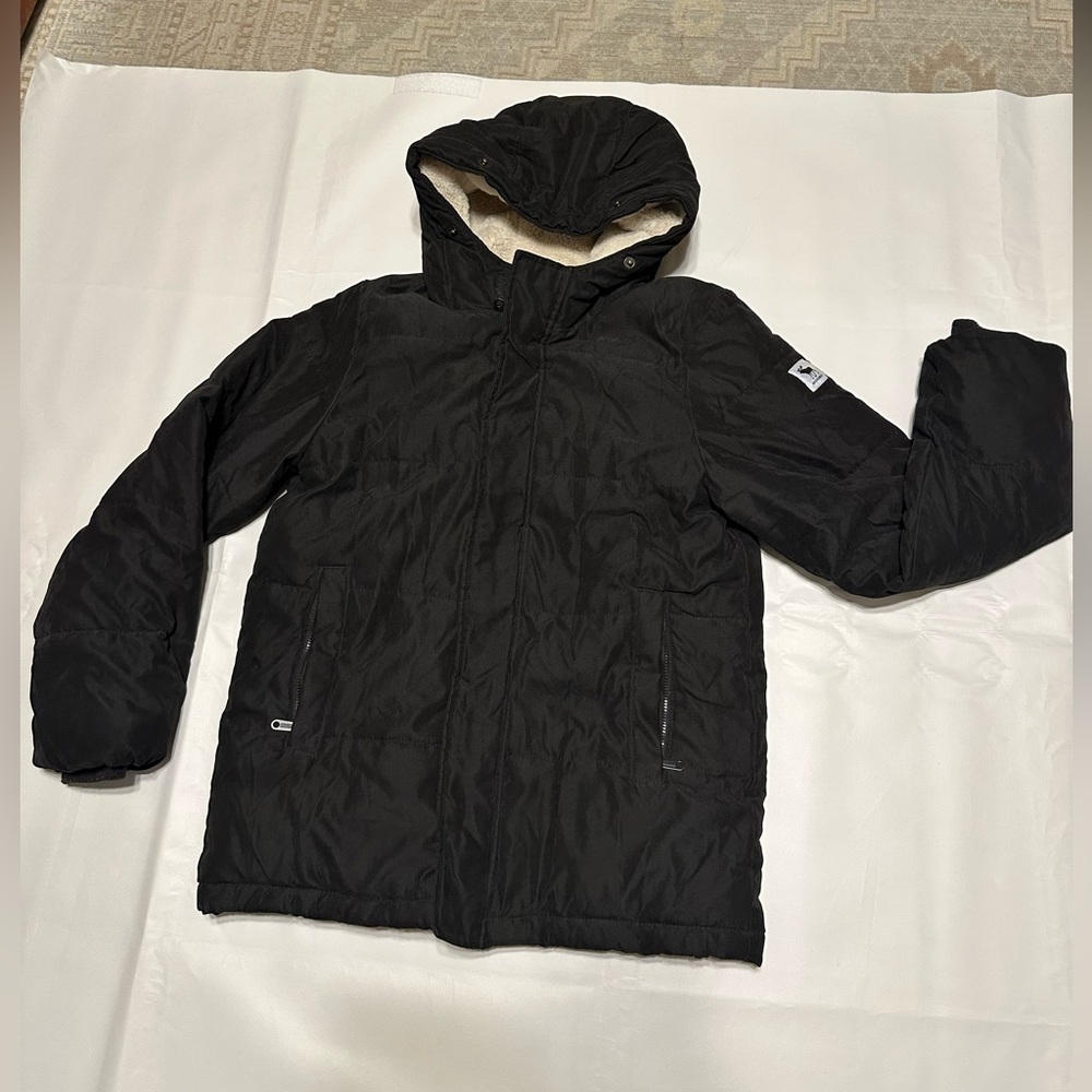 abercrombie kids Black Puffer Jacket with Hood
